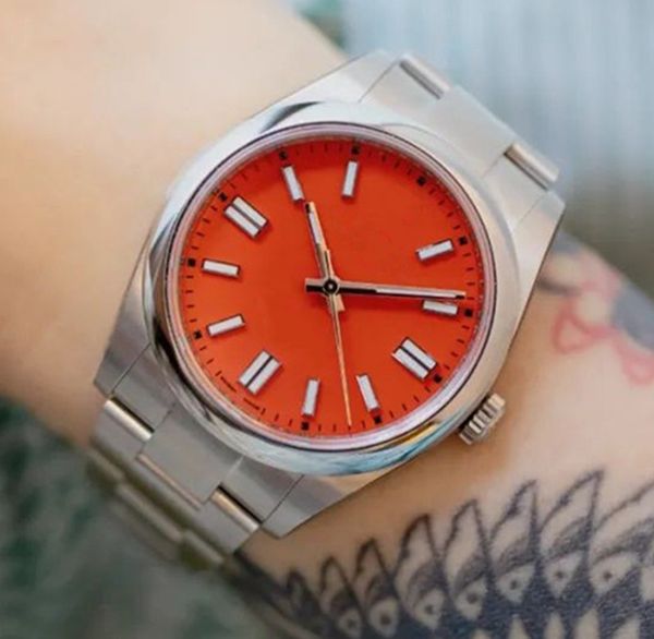 

the latest men's and women's fully automatic mechanical watch size 41mm36mm 7 color optional automatic winding mechanical, Slivery;brown