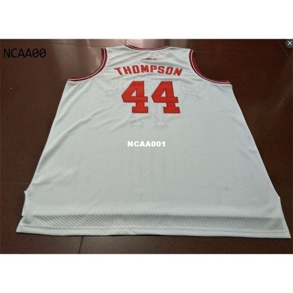 

21s #44 david thompson red white nc state college jersey size s-4xl or cusom, Black