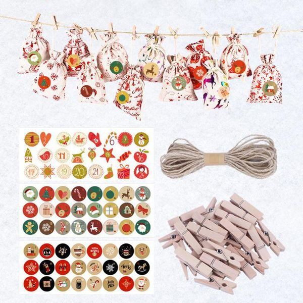 

gift wrap 4pcs/lot christmas bronzing cotton bags 10x14/13x18cm drawstrings jewelry display packing xmas party favor candy