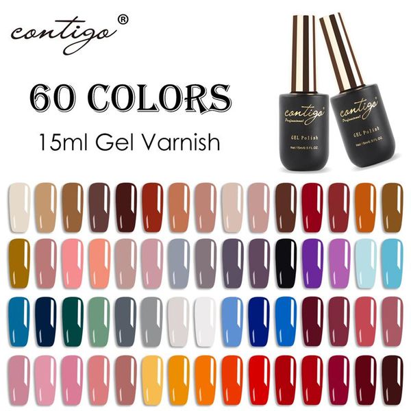 

nail gel contigo latest varnish semi-permanent uv varnishes manicure hybrid polish 60colors gellak for nails desgin lacquer, Red;pink