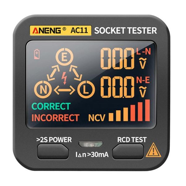 

smart power plugs ac11 socket tester pro voltage test detector uk eu plug ground zero line polarity phase check