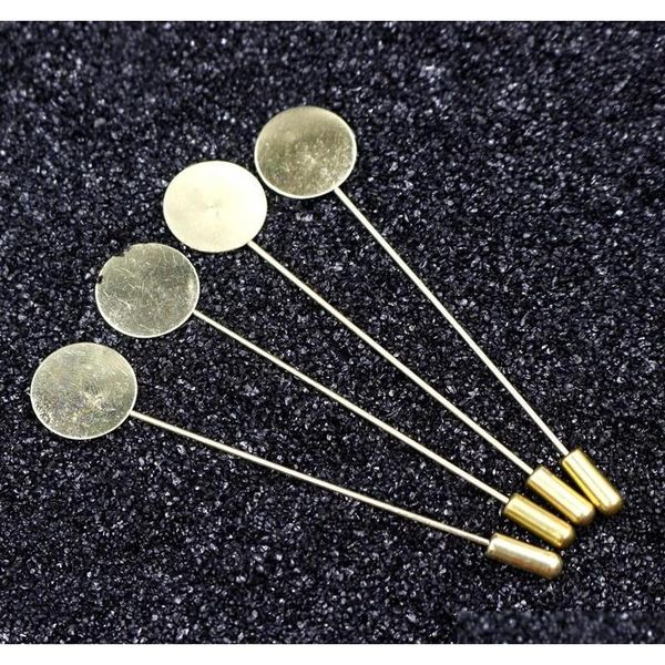

1.5cm diy jewelry lapel pin brooch flat blank setting base women men's shawlcape scarf findings making connector ch jllfej yy_dhhome, Silver