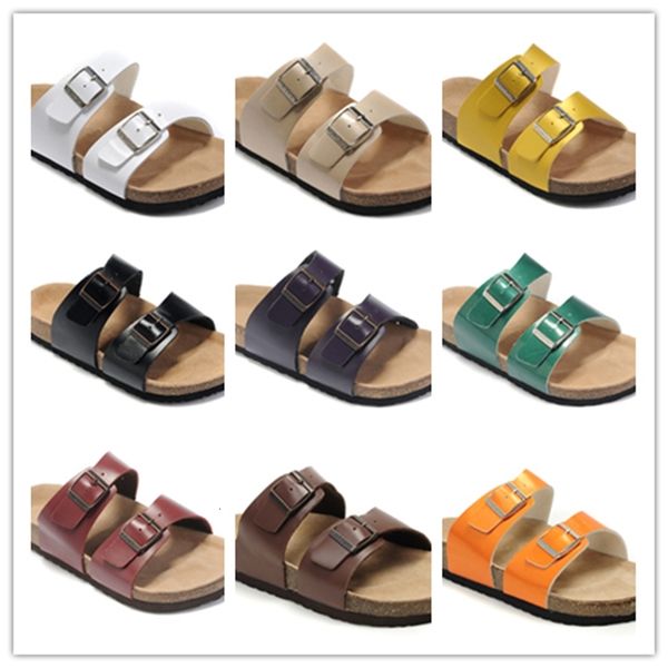 

sell brand flat heel sandals with buckle for men women wholesale summer beach casual shoes genuine leather slippers, Black