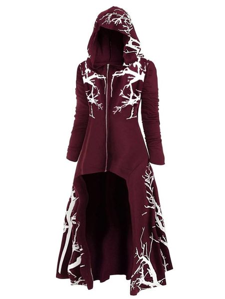 

men's trench coats medieval vintage hooded jackets cape gothic long sleeve coat fashion zip up halloween perform capes costumes autumn, Tan;black