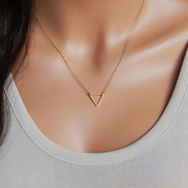 

pendant necklaces for women triangle choker necklace chains jewelry accessories wholesale 2021 collares, Silver