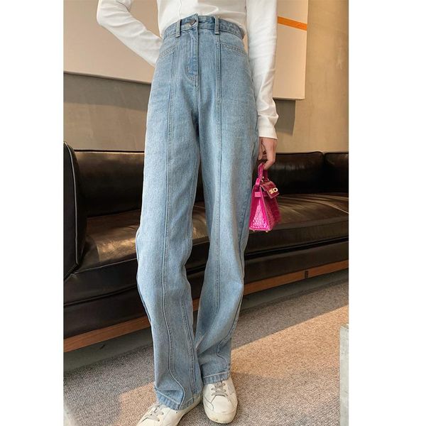 

women's jeans skinny with slim legs and long high waist woman, Blue
