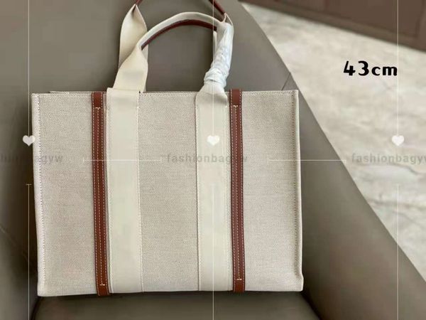 

shopping bag beach bags fashion women designer alphabet two tone silks satins handle canvas cotton patchwork leather super capacity luxury t