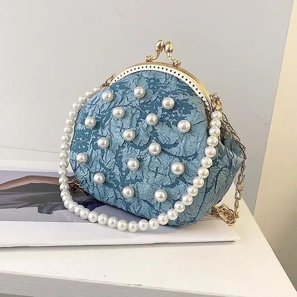 

evening bags est fashion chain women's handbags purses beads shell lock women shoulder crossbody lace bag