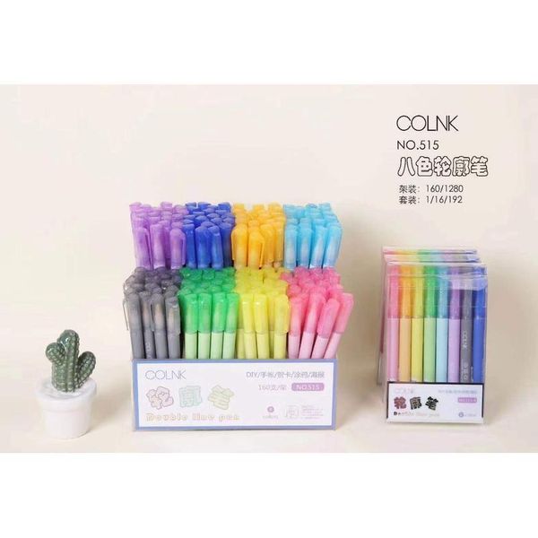 

double line fluorescent color markers pen poublen 8pcs candy color highlighter art markers for kids painting stationery jllrtn