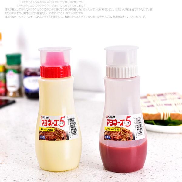 

storage bottles & jars 380ml squeeze bottle 5 nozzles ketchup mustard salad dressing seasoning squeezer condiment for family restaurant bake