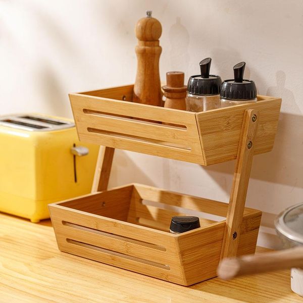 

storage bottles & jars bamboo fruit basket multifunctional double-layer assembled hollow out nanzhu food container