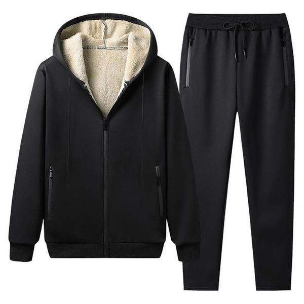 

jogging clothing polyester 1 set convenient stylish side pocket sport suit comfortable hoodie coat durable for men, Black;red
