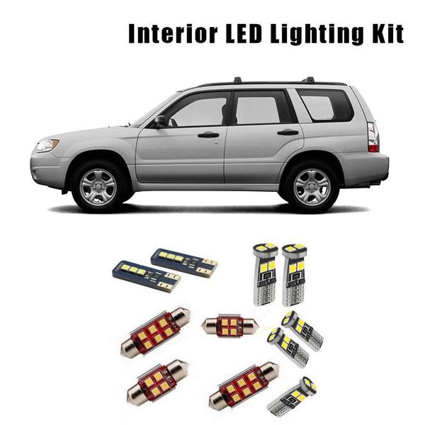 

emergency lights for 2003-2006 2007 2008 forester 8pcs white car led bulbs interior map dome light kit fit trunk cargo license plate