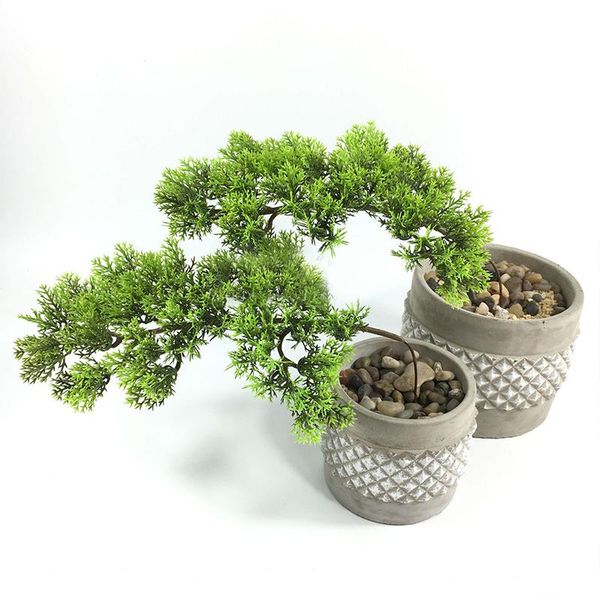 

artificial pine green branch simulation leaves plant welcoming pine bonsai accessories home decoration plant fake flower
