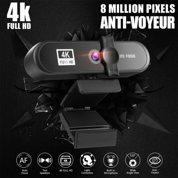 

webcams mini webcam 4k 2k 1k pc web camera with microphone auto-focus for live broadcast video conference