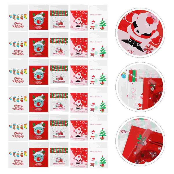 

christmas decorations 500pcs cookie bags candy self-adhesive holiday treats