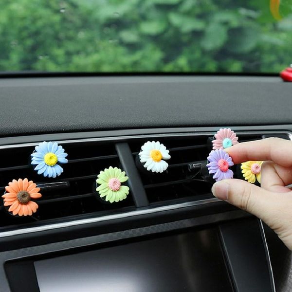 

car air freshener flowers vent clip perfume daisy diffuser essential oil decoration accessories for girls freshner scent