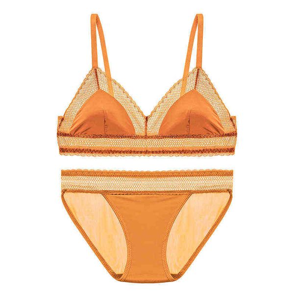 

nxy set comfortable bralette no sponge wire soft triangle cup bra sets hollow mesh underwear set lace women lingerie 1127, Red;black