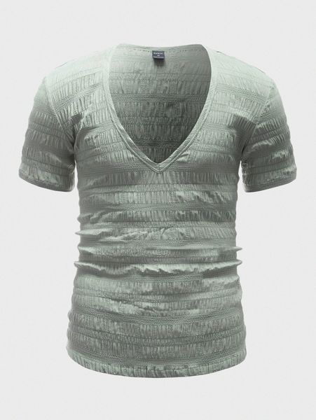 

men v neck textured tee h7mm#, White;black