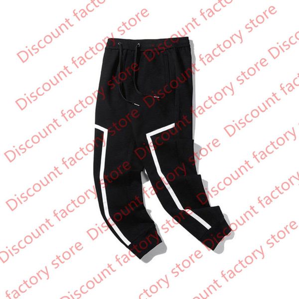 

street fashion mens jogger pant paris embroidery jogging pants 2021 men women stylist hip hop street stripe trousers, Black