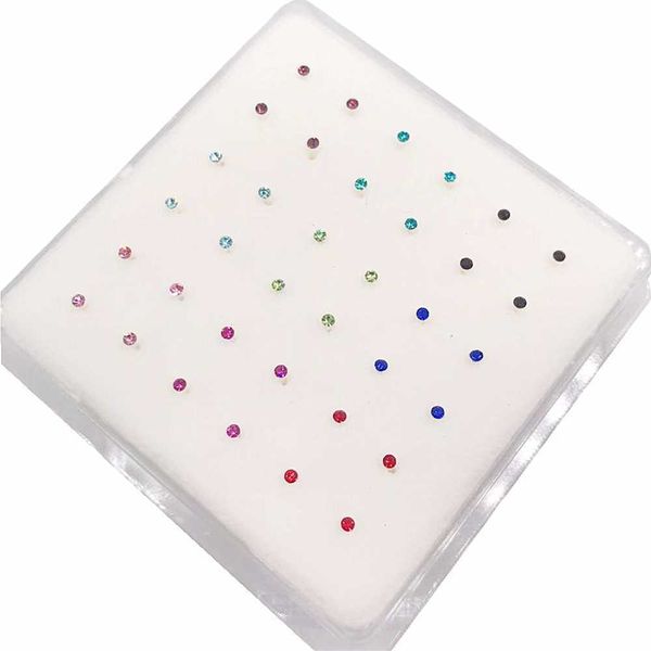 

1.0mm nine colors fine 36pcs in one box body piercing jewelry earring studs, Golden