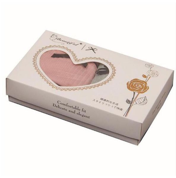 16 * 10 * 3,5 cm vuoto fiore bianco elegante scatola di visualizzazione di carta per calzini della biancheria intima confezioni regalo scatole con amore finestra a forma di cuore per sciarpa