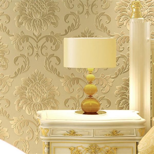 

wallpapers luxury modern metallic 3d damask wallpaper wall paper bedroom living room roll brown tv background
