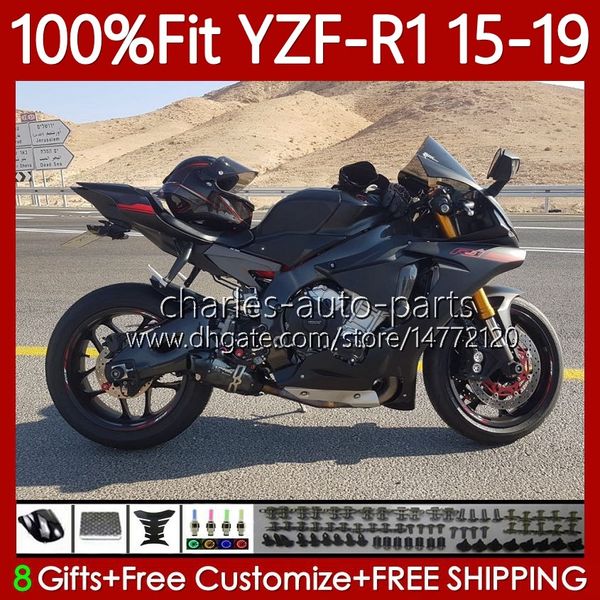 OEM-Verkleidungen für Yamaha YZF-R1 YZF R 1 1000CC YZF1000 2015 2016 2017 2018 2019 Karosserie 104Nr. 88 YZF Flat Black R1 1000 C 15-19 YZF-1000 YZFR1 15 16 17 18 19 Einspritzkörper