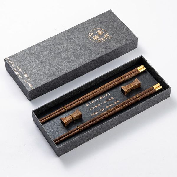 

premium natural red sandalwood chopsticks gift box packaging household cutlery tableware set chinese chopsticks