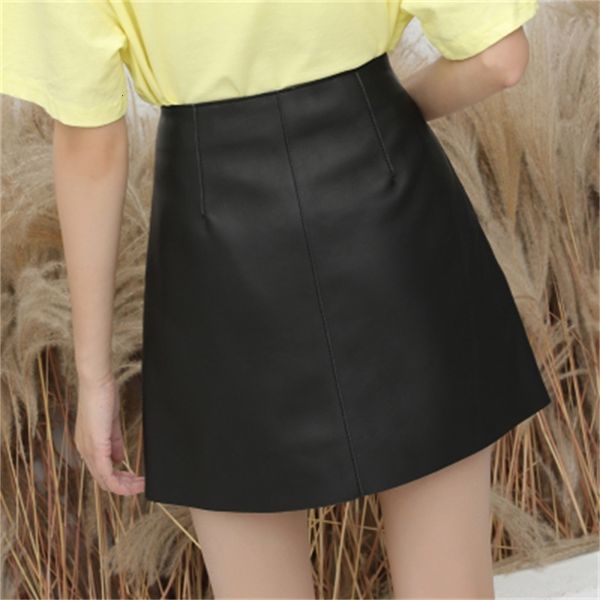 

2021 new fashion genuine royal sheep leather skirt j10 txsg, Black