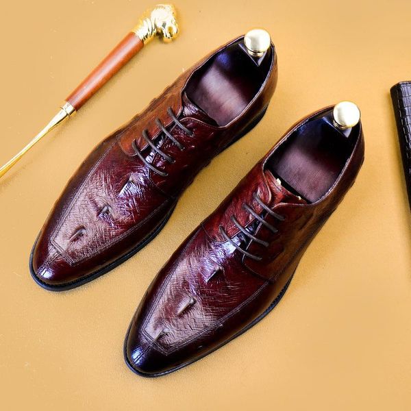 

dress shoes genuine leather men's layer cowhide casual men, Black