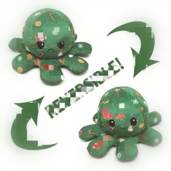 

christmas design reversible flip ocs stuffed dolls soft double-sided expression plush toy baby kids gift doll new year gifts t0119