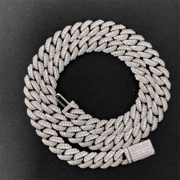 

necklaces mosangnai moissanite diamonds 20 inches 10mm 925 sterling silver white gold plated mens iced out miami cuban link chain hip hop ne