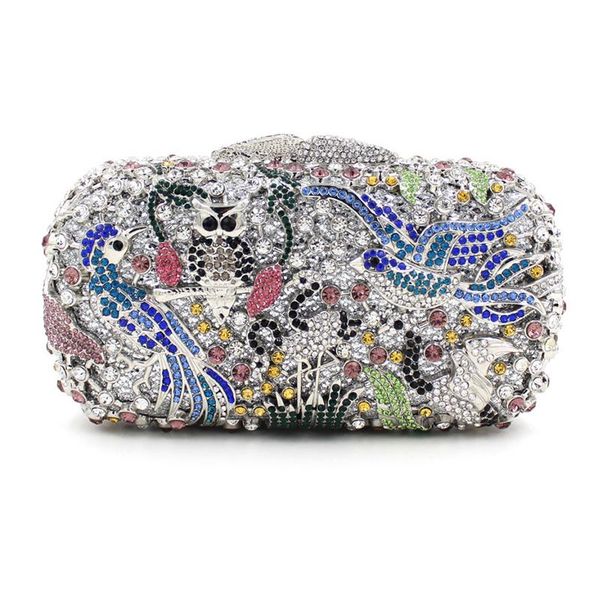 

luxury white crystal gold metal women handbags hollow out diamond evening clutch bags elegant ladies party dinner purses