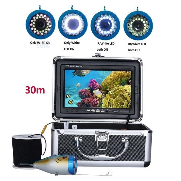 

fish finder pddhkk 7'' tft monitor 1000 tvl underwater night vision 15pcs white leds + infrared lamp ice fishing camera