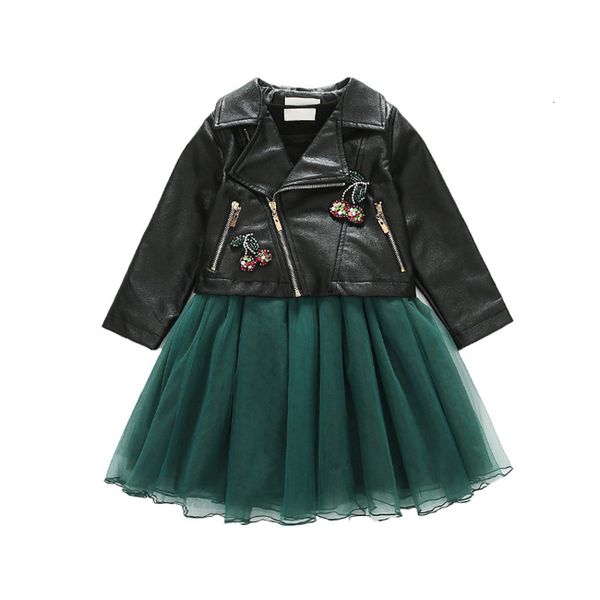 

2021 new spring fall of the kid's girl's shorts leather jackets + for girls suit birthday sets u1gt, White