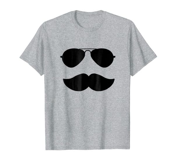 

aviator sunglasses and mustache, White;black