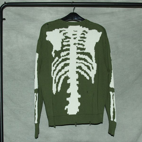 

2021 new kapital rib printed sweaters women oversized destroy hole pullovers knitted sweater men rpma, White;black