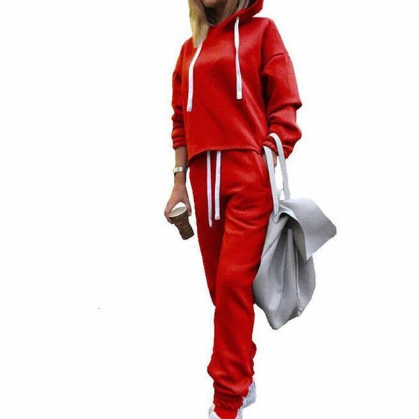 

spring autumn two piece set tracksuit women 2021 long sleeve sweatshirt hoodies + pants solid casual outfit sweat suit red blue, Gray