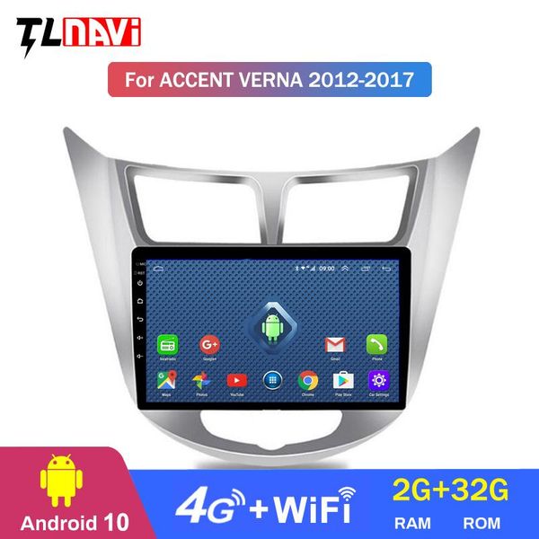 

player 4g lte 2g 9 inch android 10 car dvd gps for 1 accent verna 2012-2021 radio video navigation