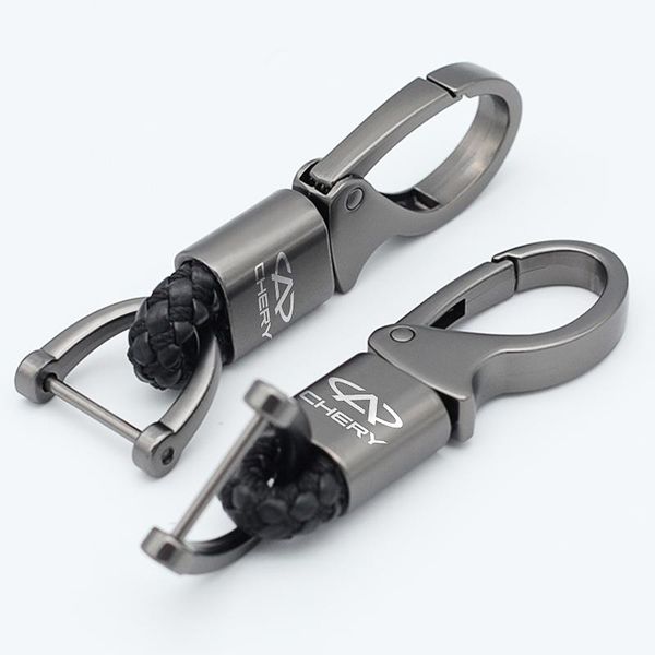 

keychains car metal keychain hand-woven rope leather horseshoe key rings accessories for chery tiggo 3 4 5 8 7 5x t11 amulet qq, Silver