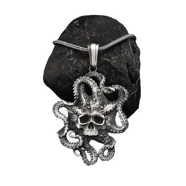 

dominant pure tin ocs sea monster hanger ketting mythische dier sieraden mannen hip hop accessoires, Silver