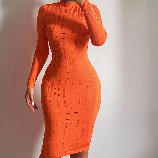 

casual dresses y2k women ripped hole bodycon dress o neck long sleeve night club midi summer fairy grunge clothes streetwear, Black;gray