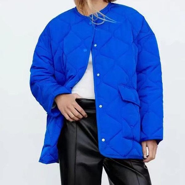 

women's down & parkas jacket thin coat vintage outwear streetwear pocket blue armygreen 2021 winter ladies bomber jackets, Black