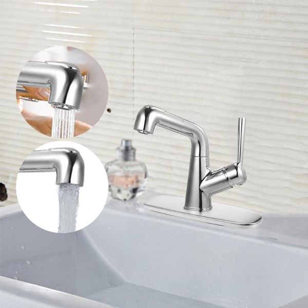 

bathroom sink faucets bar faucet single-hole single-handle pull-out sprayer kitchen with dual spray 360 degree water mixer tap