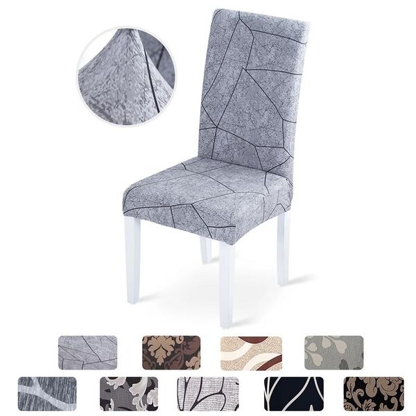 

chair covers spandex elastic printing dining slipcover modern removable anti-dirty kitchen seat case stretch cover for banquet