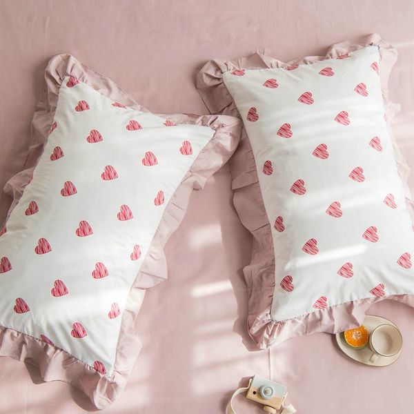 

pillow case cilected korean ins soft cotton lotus leaf lace pillowcase 1pc home simple princess style cushion cover core decor