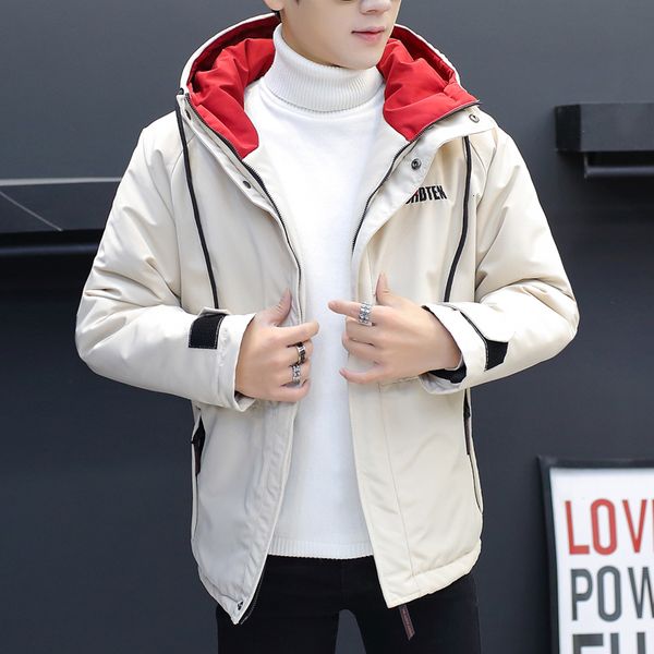 

2021 autumn winter new fashion trend casual thickened cotton-padded clothes slim baseball coats size down warm jacket 4hu3, Black