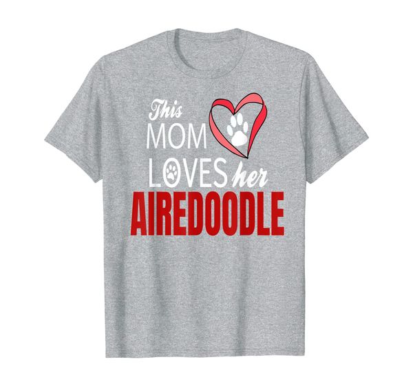 

airedoodle shirt mom love poodle airedale terrier t-shirt, White;black
