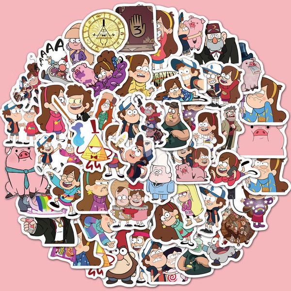 

gravity falls cartoon 50 sheets anime printing sticker waterproof can be pasted repeatedly